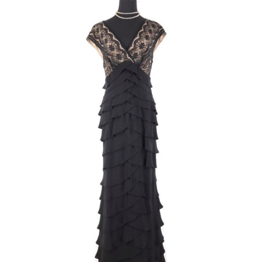 COPY - Jessica Howard tan black lace dress size 12